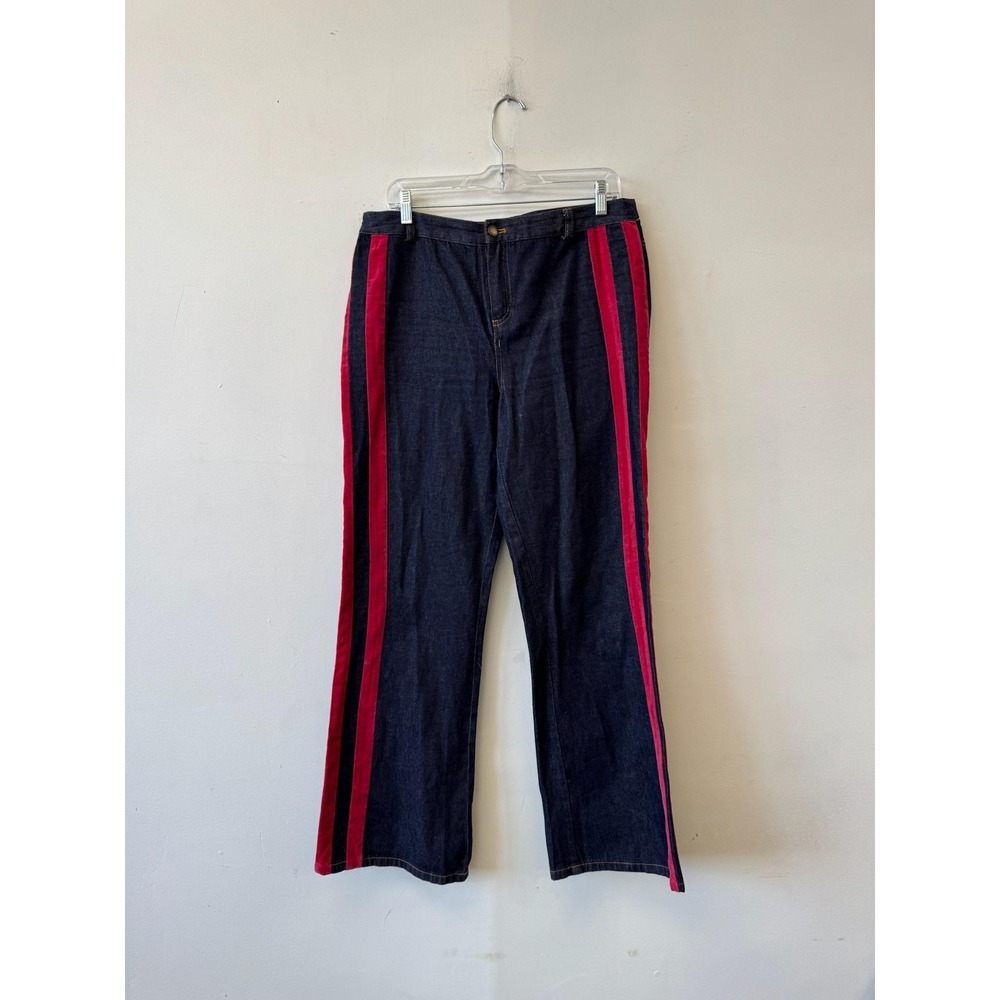 Vintage Forenza Jeans Womens 12 32" Dark Blue High Rise Straight Stripe‎ 90s